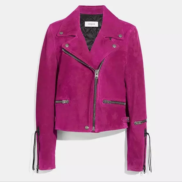 Coach Suede Moto Jacket - Picture 2 of 14